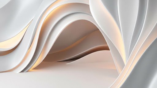 Subtle luxury 3D clean white and light silver abstract architectural background wallpaper