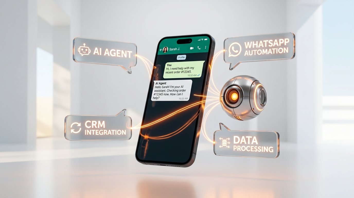 Omnichannel AI Agent WhatsApp and Mobile CRM Automation Interface